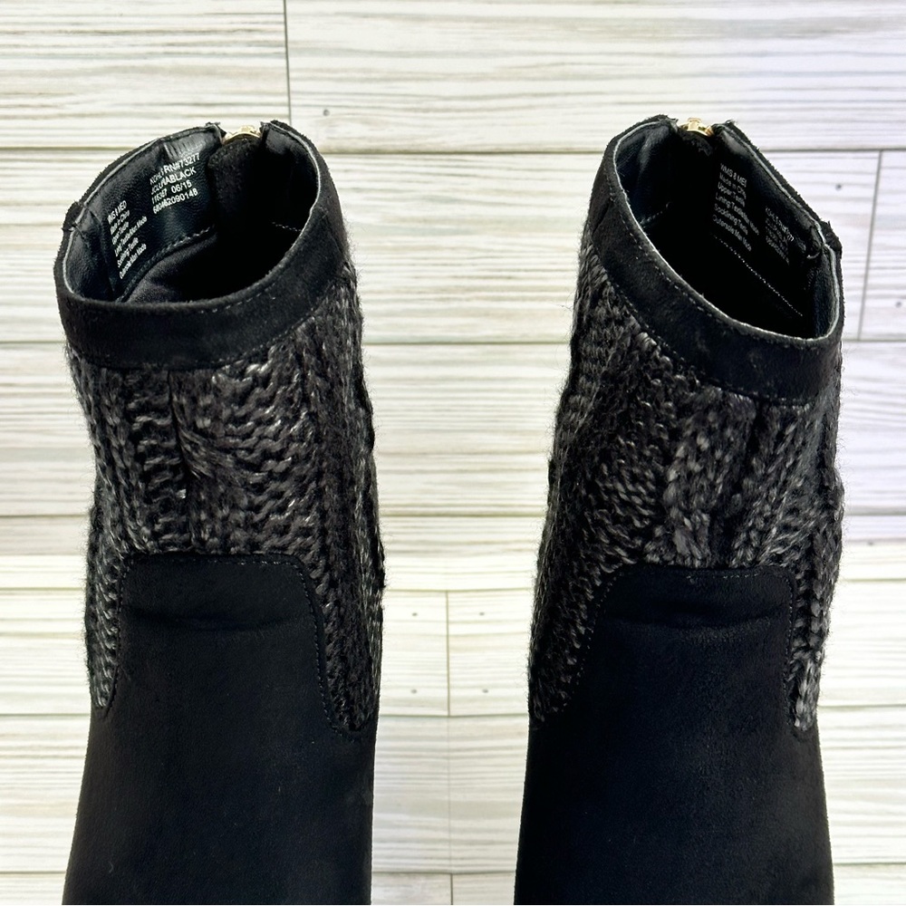 Juicy Couture Lupia Ankle Boots Size 8 Block Heel Sweater Knit Faux Zip Up - Picture 8 of 15